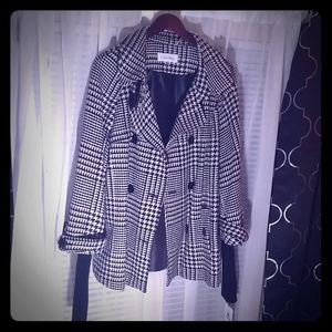 Houndstooth Pea Jacket